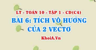 Tích vô hướng của 2 Vectơ, ứng dụng tính độ dài đoạn thẳng, chứng minh hai đường thẳng vuông góc? Toán 10 bài 6 c4cd1